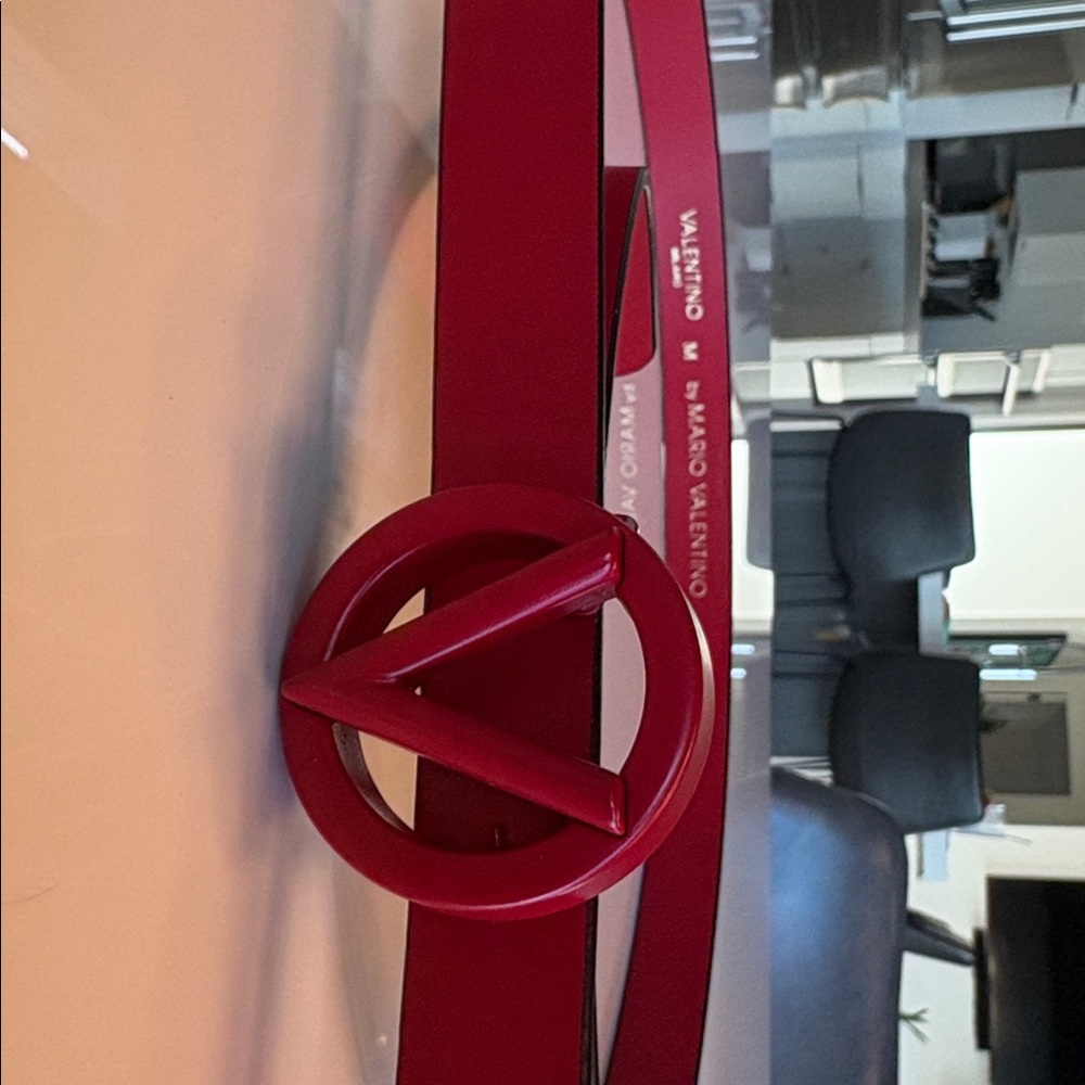 Mario Valentino Red Designer Belt - Picture 3 of 6